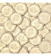 Pilloze 50 Pcs Ivory White Rose Style Wax Seal Stickers, Self Adhesive Wax Seal for Wedding Invit...
