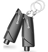 SINSEN Window Breaker Seatbelt Cutter, Car Emergency Safety Keychain, Seat Belt Escape Tool and G...