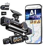 Neideso 4 Channel Dash Cam Front Rear, Free 64G Card Included, AI Fatigue Driving Monitor, 360° V...