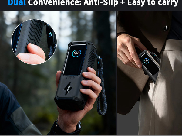 travel case for anker 25k, 165w, built-in and retractable cables