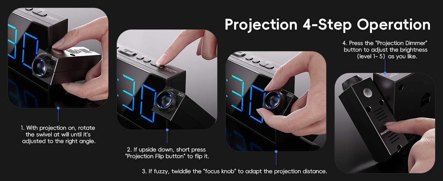 easy to set projection alarm clock