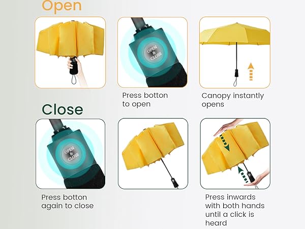 Travel Compact Umbrella Windproof - Portable Automatic Umbrellas for Rain