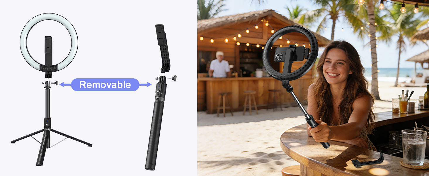 youtube starter kit, youtuber starter kit, ring light tripod with Phone Holder/Microphone/Remote