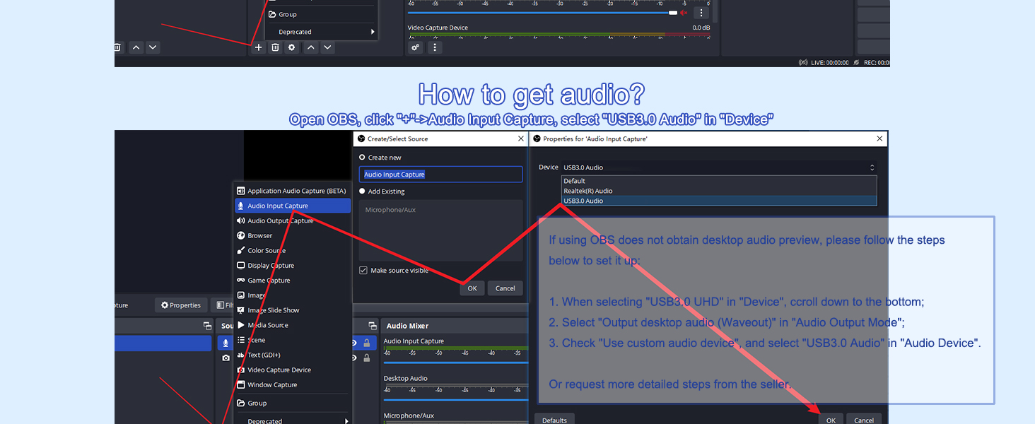 4K HDMI to USB 3.0 Type C Video Capture Card 1080P 60FPS