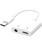 ehaon 2-in-1 USB-C to 3.5mm Headphone Adapter with Fast Charging, Portable Audio Dongle Compatibl...