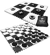 SWOOC Games - 2-in-1 Reversible Giant Checkers &amp; Tic Tac Toe Game ( 4ft x 4ft ) - 100% High Densi...