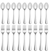 16 Pcs Forks and Spoons Silverware Set,Food Grade Stainless Steel Flatware Cutlery Set for Home,K...