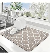 WISELIFE Dish Drying Mat Super Absorbent Drying Mat Large Dish Drying Mats for Kitchen Counter Ea...