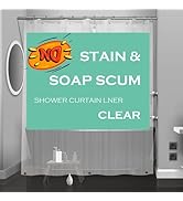 Eazzier Bath Clear Plastic Shower Curtain Liner, 72x72 Inch Thin Lightweight Transparent Plastic ...
