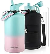 COKTIK 128oz Insulated Water Bottle - Stainless Steel Vacuum Metal, Portable 1 Gallon Large-Capac...