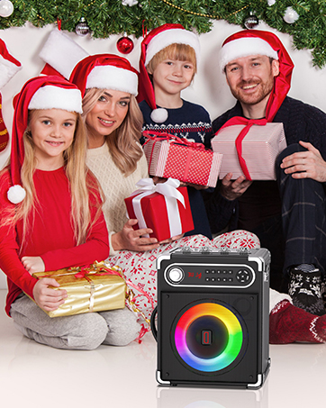 Karaoke Machine with 2 Wireless Microphones,Portable Bluetooth 5.1 Speaker for Adults