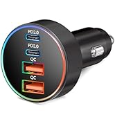 Car Charger USB C, 4-Port 90W Super Fast Charging Car Phone Charger Accessories Dual USB-C &amp; USB-...