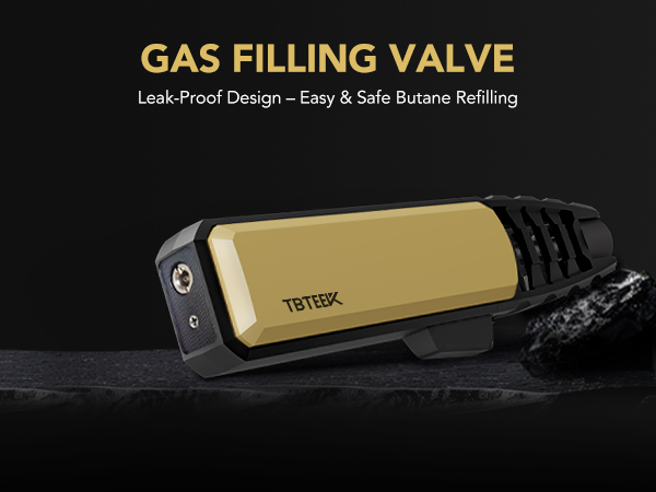 Butane Torch Lighter with safety lock protection, Adjustable Jet Flame Lighter, Gas Filling Valve