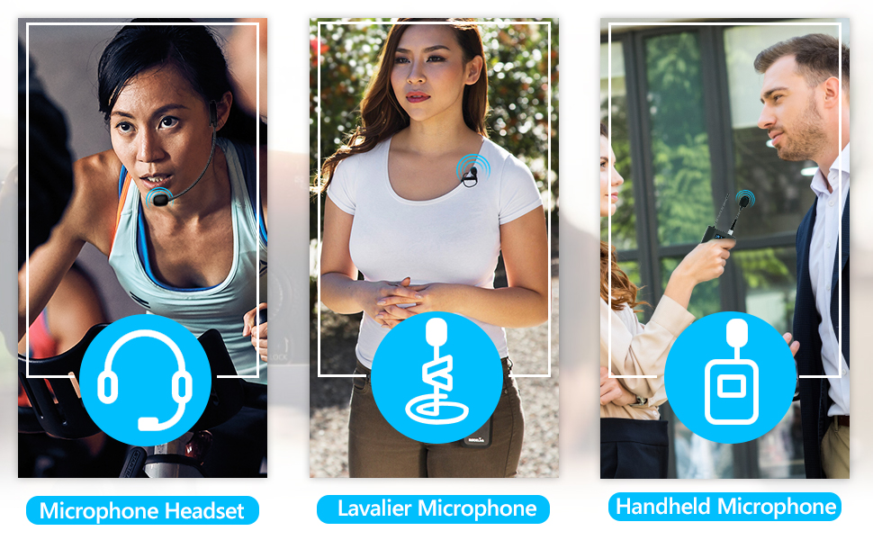 lavalier headset microphone system wireless iphone bluetooth lav lapel mic clip on Handheld 