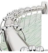 Curved Shower Curtain Rod for Bathroom, 40-72 Inches Adjustable Curved Shower Rod, 0.9MM Rustproo...