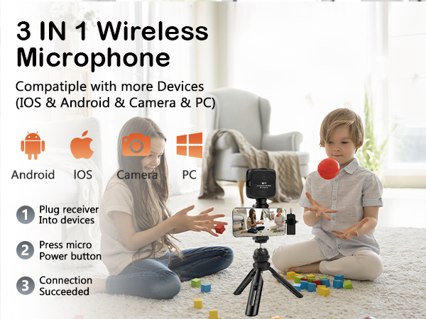 Heliora Vlogging Kit for iPhone, Android with Tripod