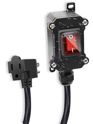 Extension Cord with 14AWG Cable Piggyback Plug(3-Pronged) OnOff Switch