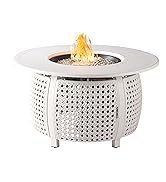 white fire table