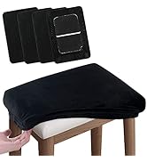 SINOSSO Vanity Stool Covers Set of 4, Super Soft Velvet Stretch Washable Saddle Bar Stool Slipcov...