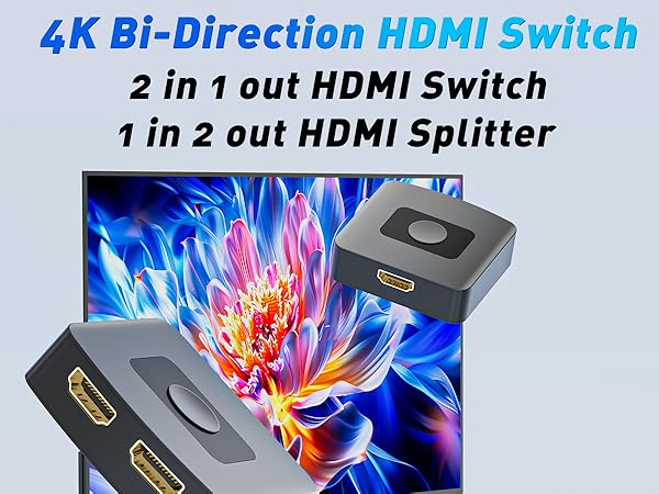 4K hdmi switcher 2 in 1 out