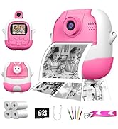 Kid Camera Instant Print,Kids Digital Camera Toys Christmas Birthday Gifts for Girls Age 3-12(Pink)