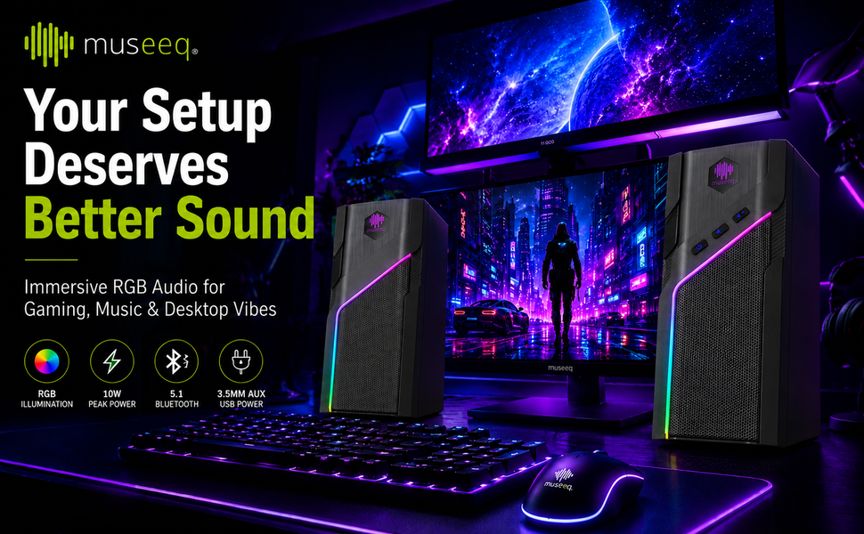 rgb gaming speakers for pc desktop bluetooth computer speakers immersive desk setup audio