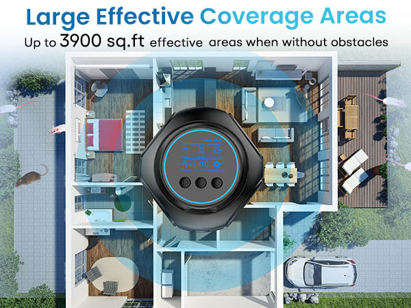 360° Protection,Up to 3900 sq.ft large effective coverage areas when without obstacles
