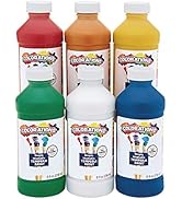 Colorations Washable Tempera Paint, Set of 6 Colors, 8oz Each, Non Toxic Paint, Vibrant Paint, Cr...