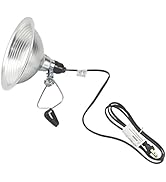 GREATIDE Clamp Lamp Light with Detachable 8.5 Inch Aluminum Reflector, 150 Watt E26 Socket (No Bu...