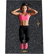 Rubber King Multi-Purpose Exercise Mat - 100% Recycled Thick Rubber Mat for Home Gym Flooring, No...