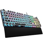 AULA F2088 Typewriter Style Mechanical Gaming Keyboard Blue Switch, with Removable Wrist Rest, Me...
