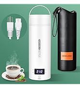 Travel Electric Kettle Portable Small Mini Tea Coffee Kettle Water Boiler, Water Heater with 4 Te...
