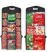 Wrapping Paper Organizer Storage, AHIER Hanging Double-Sided Gift Bag Storage Organizer with Mult...