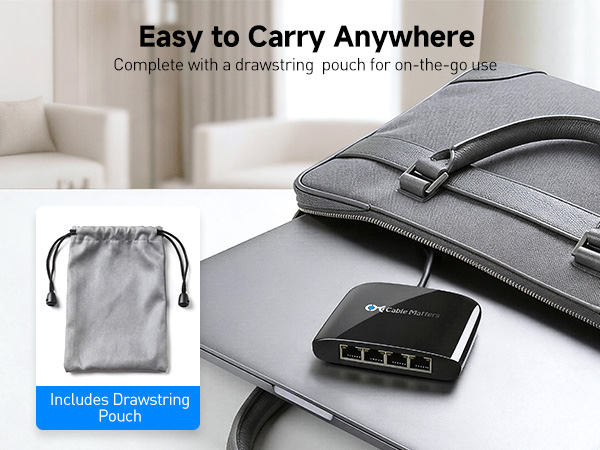 USB to 4-Port Gigabit Ethernet Switch for Network Sharing