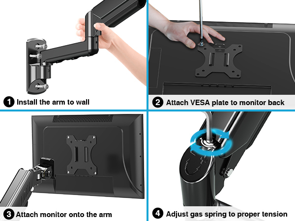 single monitor arm wall
