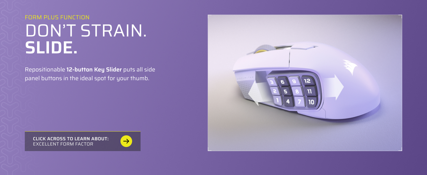 12 button key slider, comfortable mouse, side panel