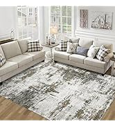 8x10 Area Rug for Living Room Bedroom: Abstract Washable Rug with Anti-Slip Backing Non-Shedding ...