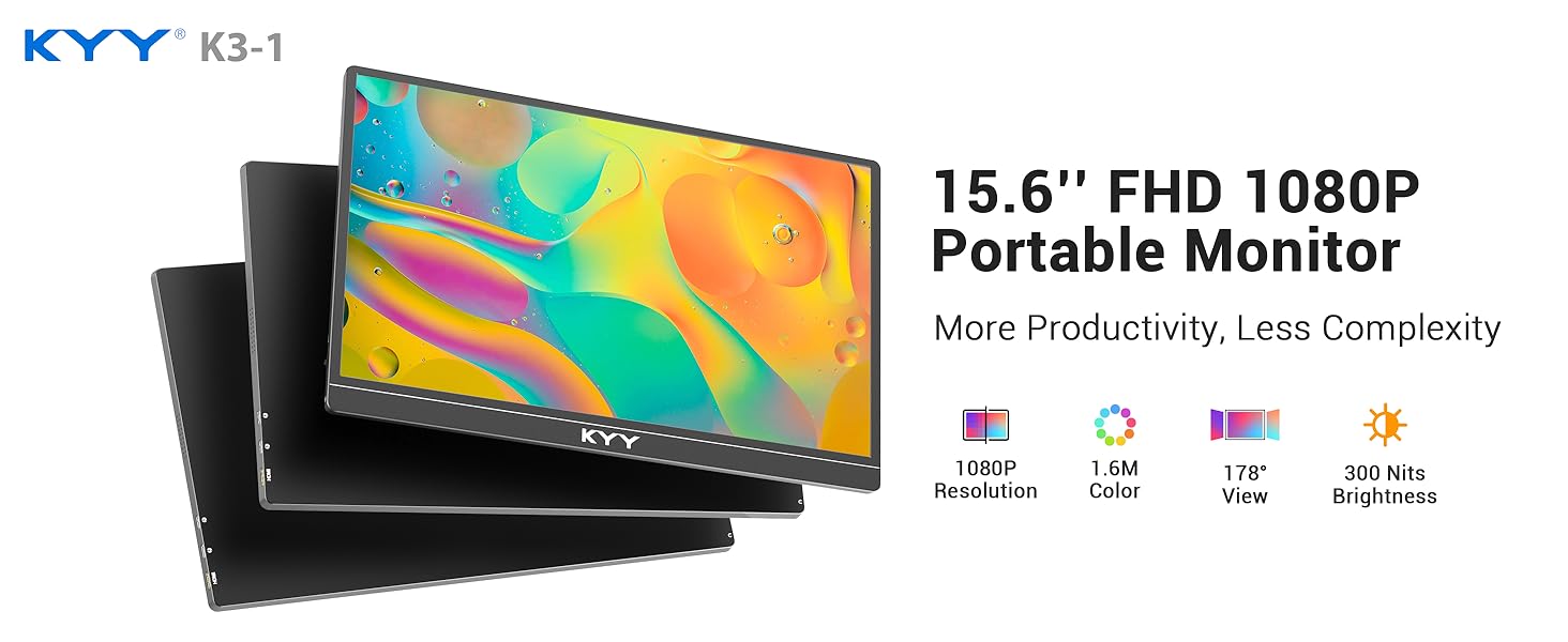 KYY K3-1 BLACK Portable Monitor