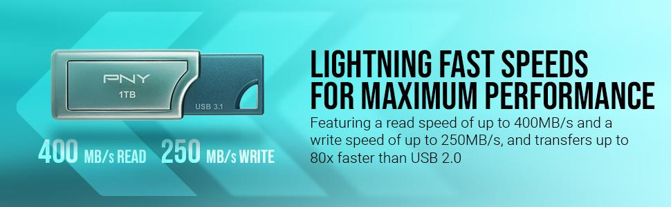 PNY PRO Elite USB 3.1 Flash Drive - Lightning Fast Speeds For Maximum Performance