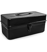 Tosnail Metal Tool Box, 14" Portable Empty Toolbox with Handle, Latch Closure and Removable Divid...