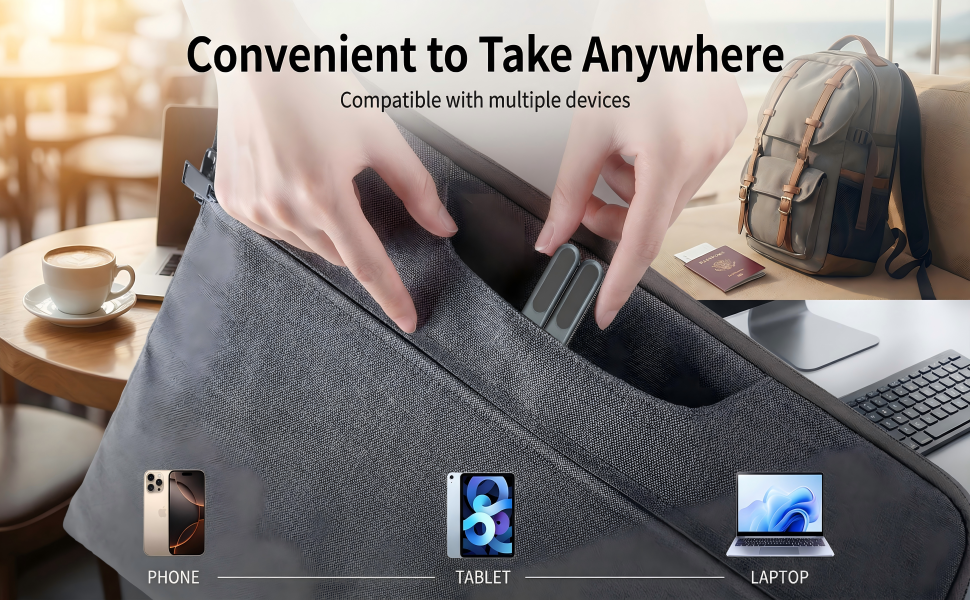 Magnetic Phone Holder with Magsafe Compatibility, Portable Foldable Computer Riser for MacBook