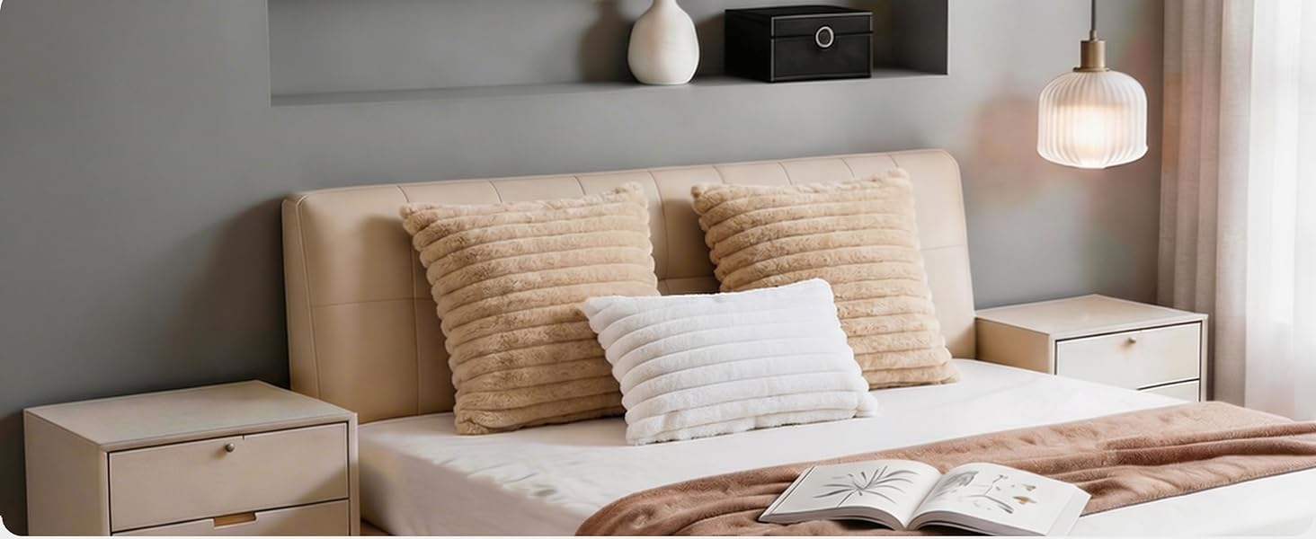 beige pillow covers