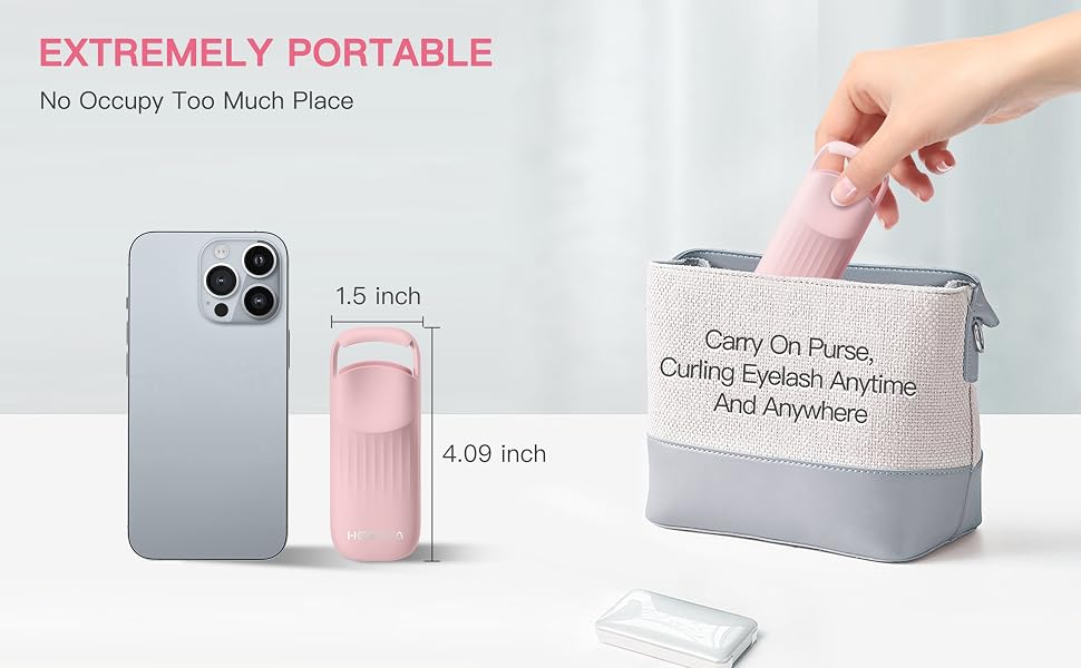 portable eyelash curler with type-c rechargeable cable easy for carry