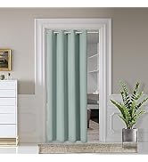 AOSKY Door Curtains for Doorway Privacy, Sage Green Grommet Closet Curtains for Bedroom, Door Win...