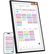 Smart Digital Calendar: 21.5-Inch Electronic Wall Calendars &amp; Chore Chart, Full HD Interactive To...