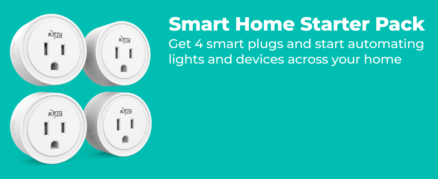 Smart Home Starter Pack - Get 4 smart plugs and start automating lights and devices - KMC