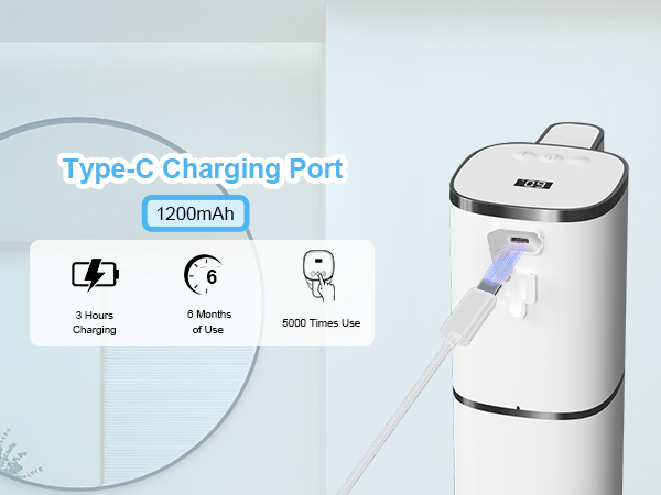 USB Type-C charging port and a powerful 1200 mAh rechargeable battery