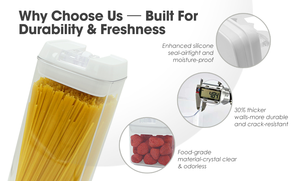 ByteStar food-grade airtight containers with silicone seal, durable and moisture-proof design