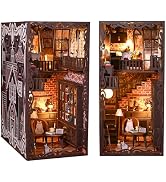 Kisoy DIY Book Nook Miniature Kit with 3D Wooden Puzzle, DIY Manual Book Stand, Bookshelf Insert ...