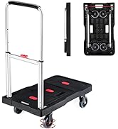 Double Rhombus Folding Hand Truck Platform Truck 330 Lbs Heavy Duty Dolly Cart with Wheels, Fully...